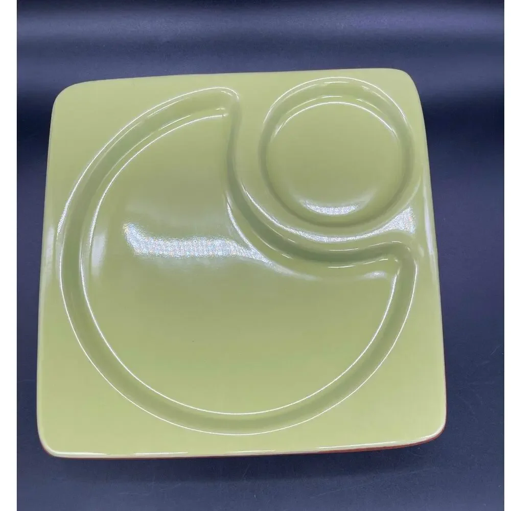 Style Eyes by Baum Bros Green Set of 2 Square Snack Sets Plates 9.75